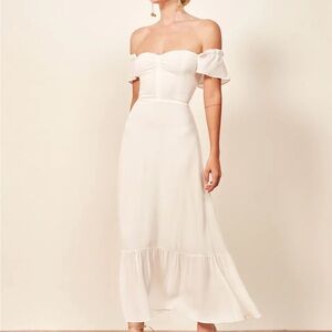 Reformation Cream Maxi Dress